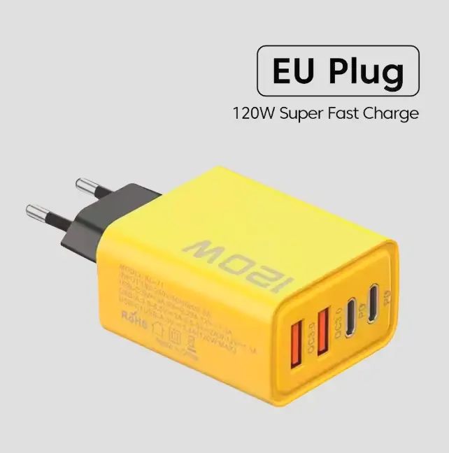 Chargeur rapide de type C pour iPhone Samsung Xiaomi, adaptateur USB 120 , prise de charge rapide