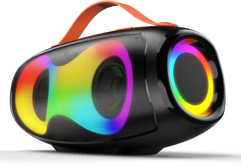 Enceinte Bluetooth sans fil portable avec lumière LED, stéréo True Wireless stéréo