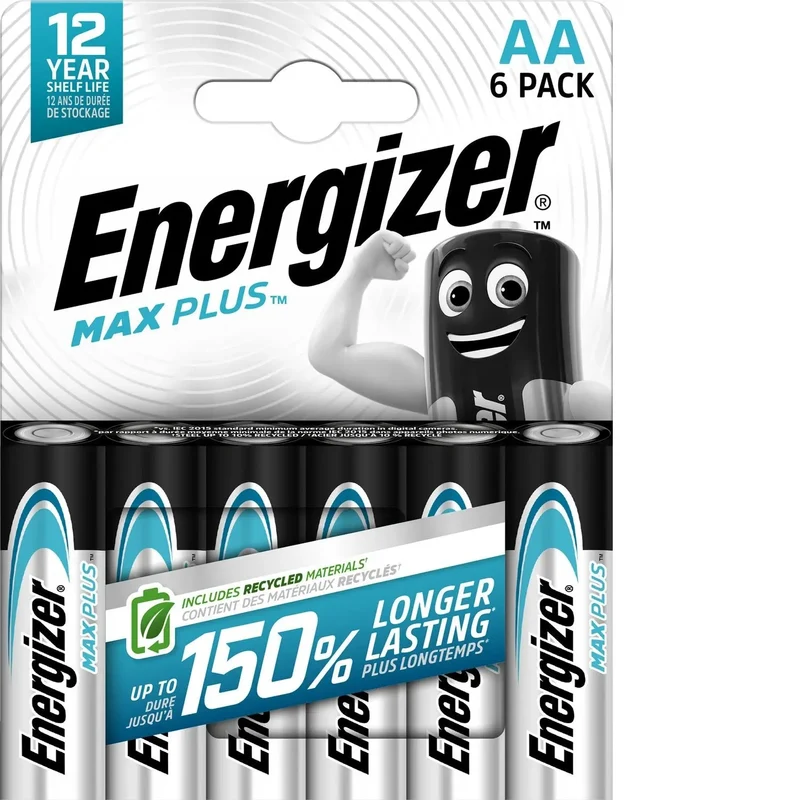 Pack 6 Piles Energizer Max Plus AA - Longue Durée Garantie