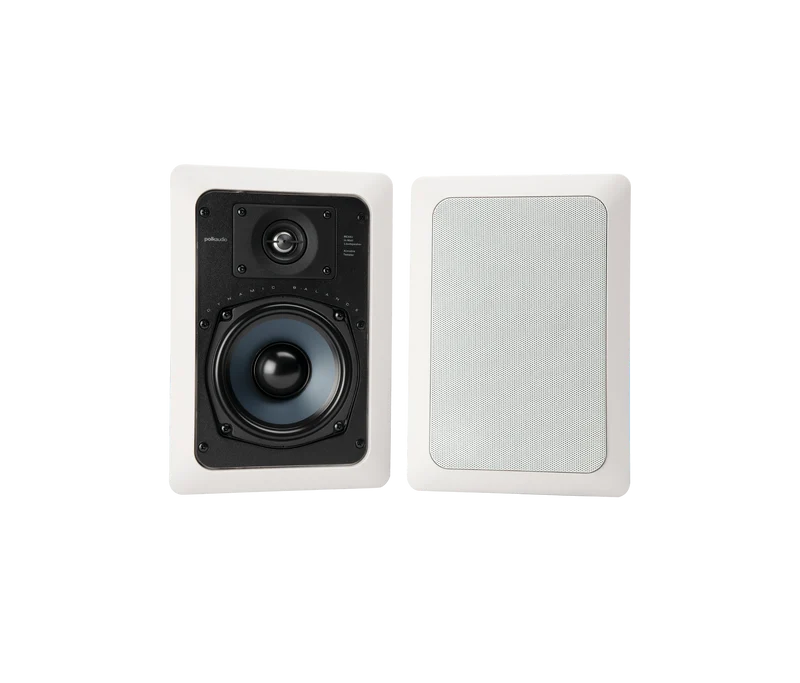 Polk RC55i High-Quality In-Wall Speakers Pair with 5.25inch Drivers White