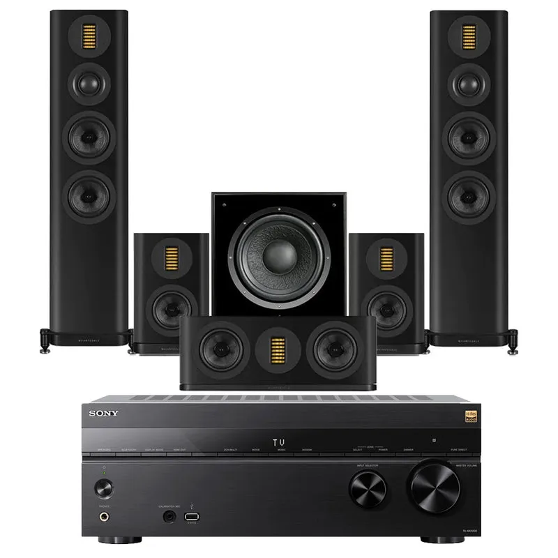 Sony TA-AN1000 8K 7.2 Ch Dolby Atmos AV Amplifier with Wharfedale EVO 5.3 HCP 5.1 Speaker Package - Black