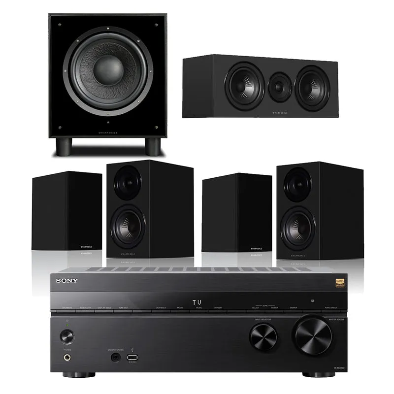 Sony TA-AN1000 8K 7.2 Ch Dolby Atmos AV Amplifier with Wharfedale Diamond 12.1i HCP 5.1 Speaker Package - Black