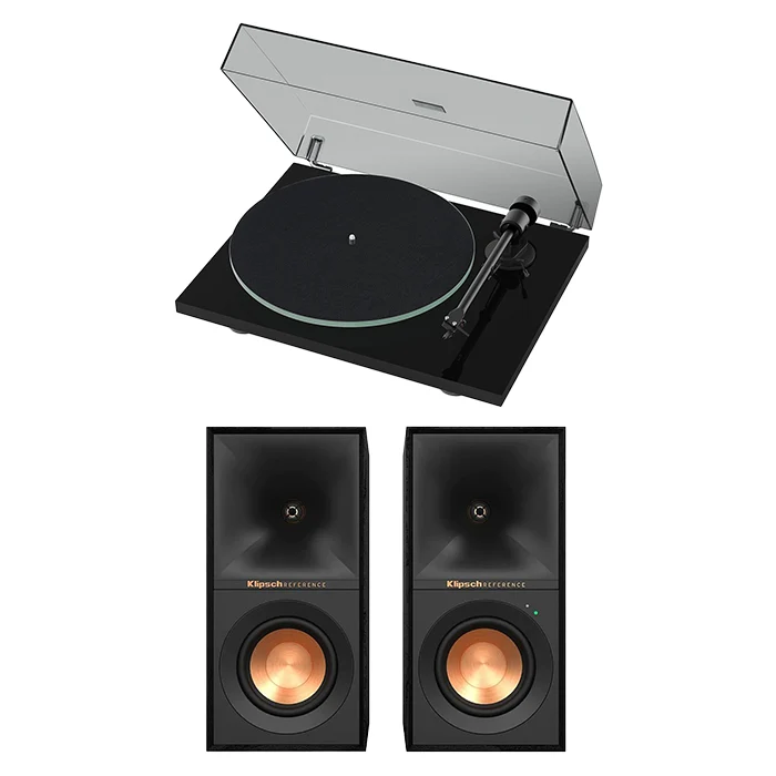 Pro-Ject T1 EVO Standard Turntable with Klipsch R40PM Powered Bluetooth Speakers Pair Hi-Fi Package