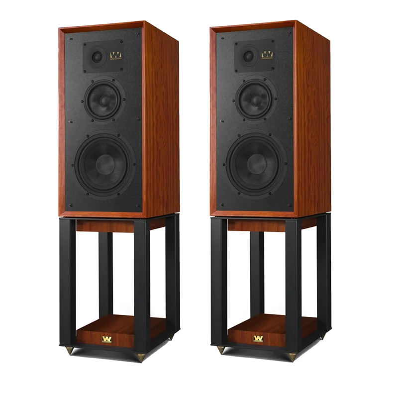 Wharfedale Super Linton Heritage Standmount Speakers with Matching Stands - Mahogany