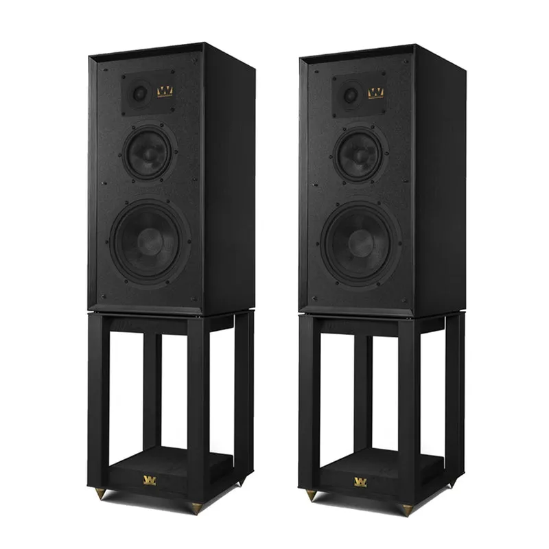 Wharfedale Super Linton Heritage Standmount Speakers with Matching Stands - Black Oak