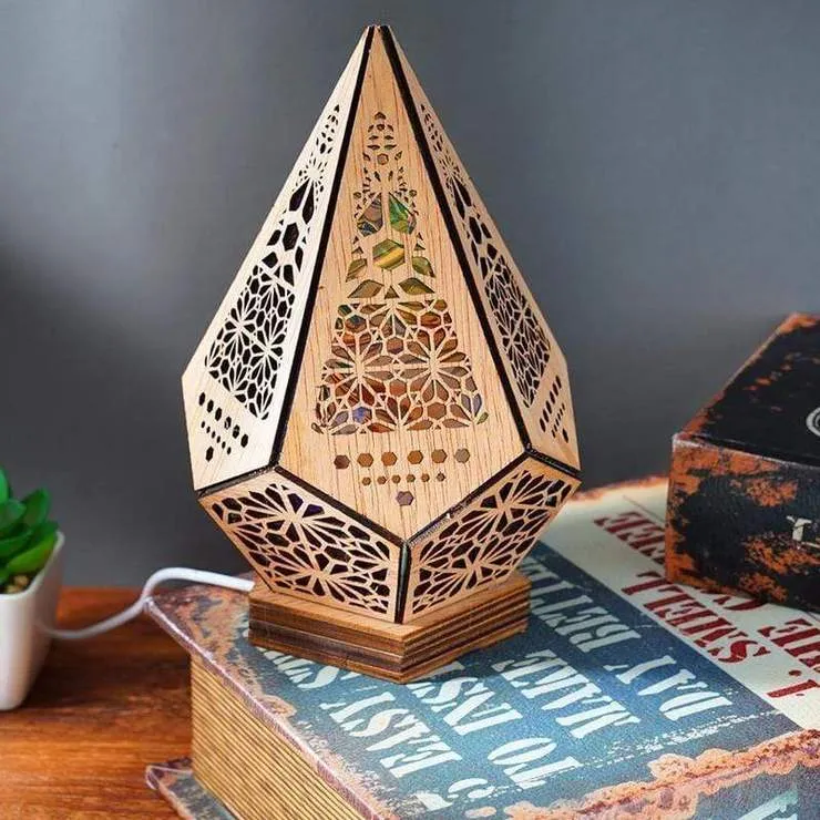 Wooden LED Projection Bohemian Night Lamp