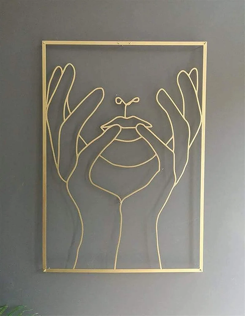 Abstract Single Line Metal Wall Art