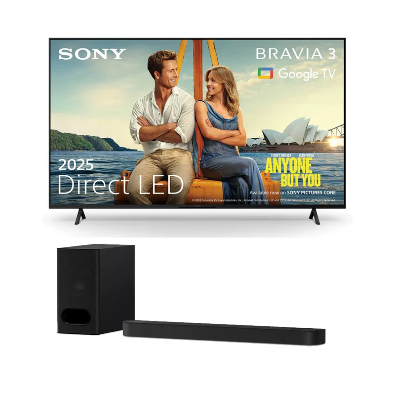 Sony K85S38BP 85" Bravia 3 LED 4K UHD Google TV & HTB600 3.1.2ch BRAVIA Soundbar Bundle