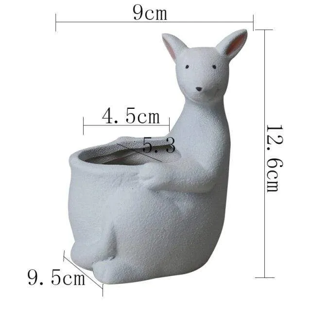 Kangaroo Ceramic Flower Pot