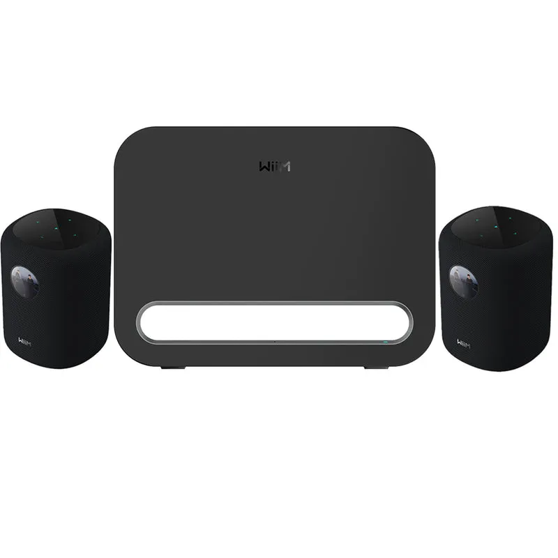 WiiM Sub Pro Wireless Subwoofer with WiiM SOUND Wireless Multiroom Smart Speakers Pair - Black