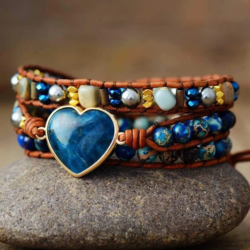 Blue Apatite Wrap Bracelet