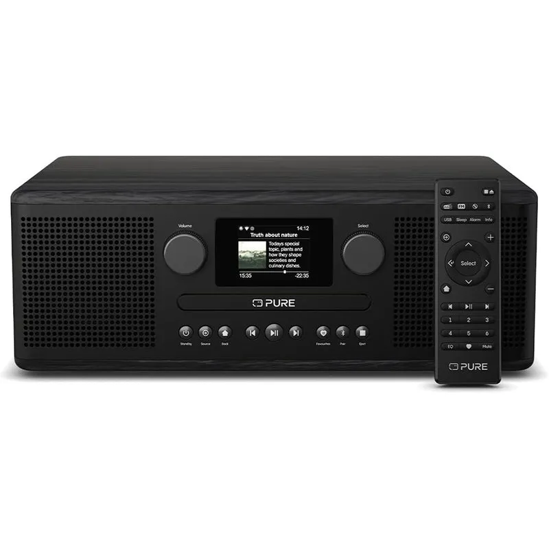 Pure Classic C-D6i All in One Internet Radio with DAB+ FM Bluetooth CD Player Stereo Sound System Black