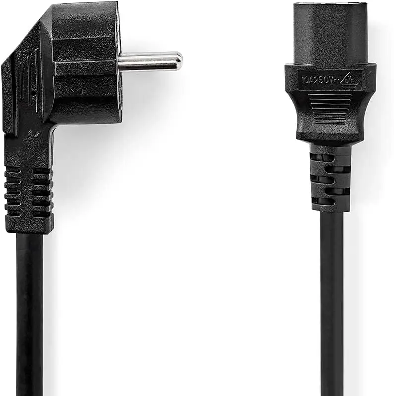 NEDIS Power Cable - Schuko Male Angled - IEC-320-C13 - 2.0 m - Noir