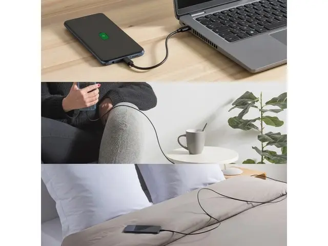 Câble usb c/usb c, 0.2m, noir, lexman