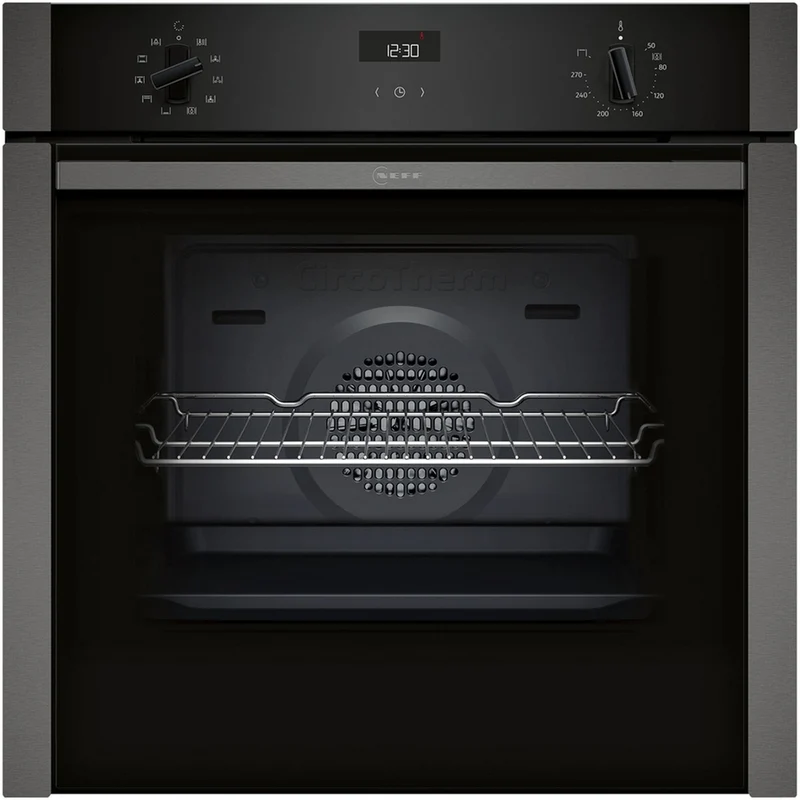 Neff B3ACE4AG3B N50 Slide and Hide 60cm Built In Electric Single Oven Graphite Grey A+ Rated