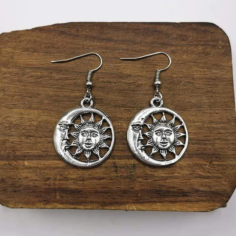 Celestial Sun and Moon Earrings