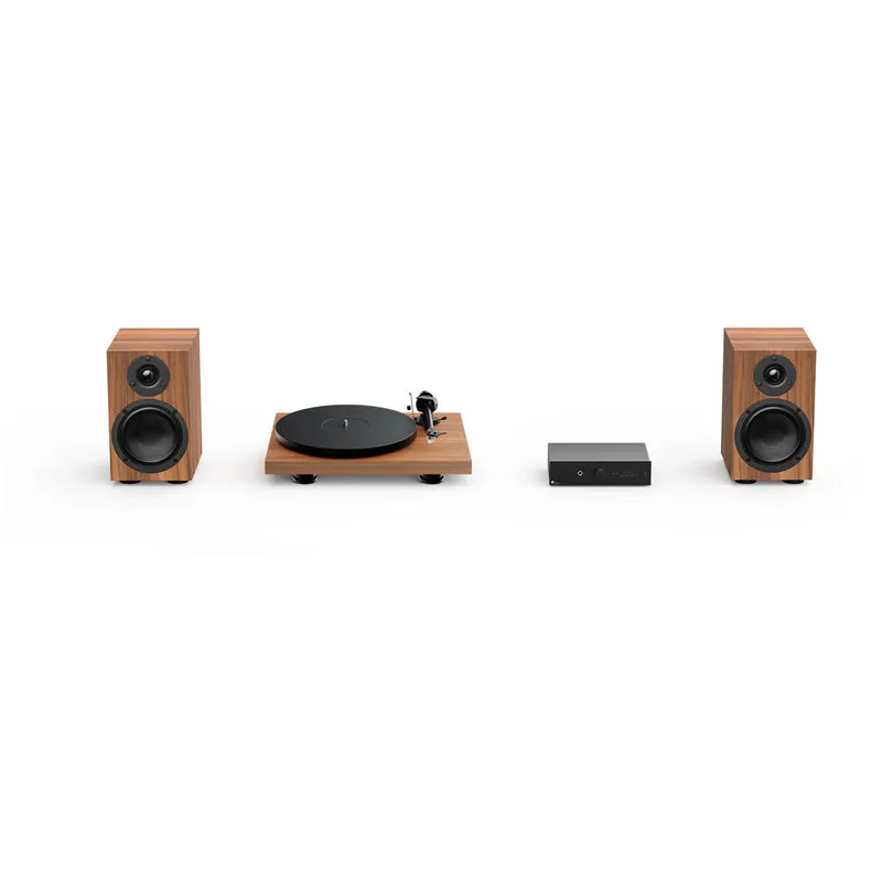 Pro-Ject Colourful Audio System 2 with Debut EVO 2 Turntable MaiA S3 Amplifier and Speaker Box 5 S2 Speakers - Walnut
