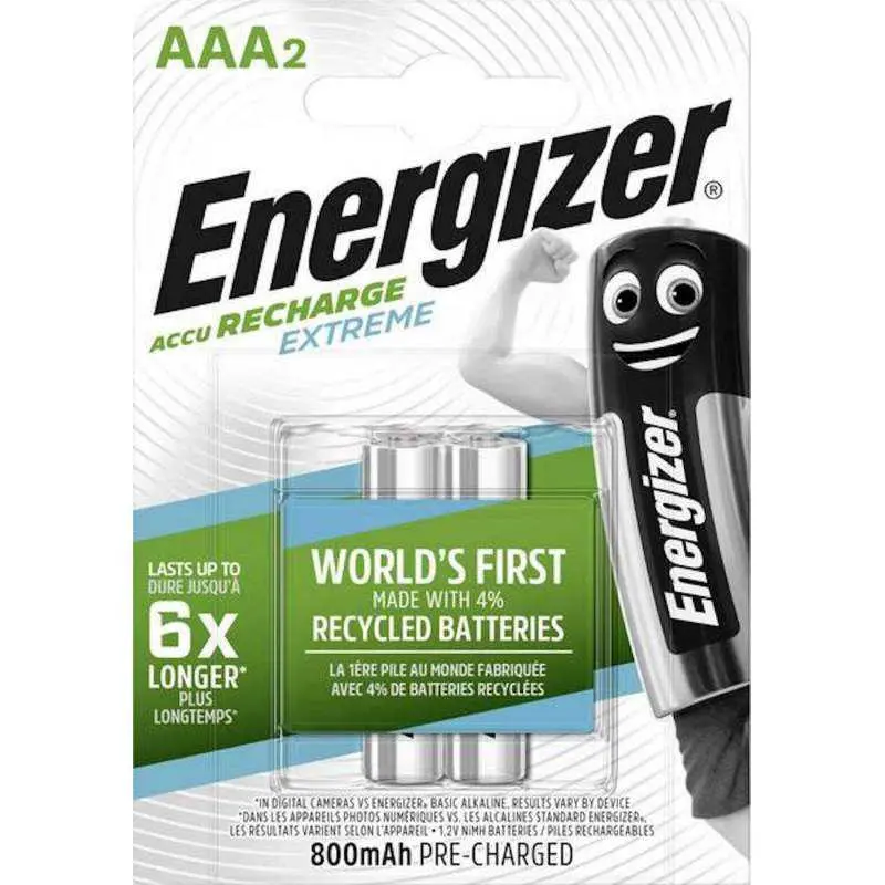 2 Piles Rechargeables AAA / HR03 800mAh Energizer Extreme