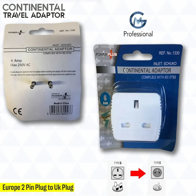 Adaptateur de Voyage U UK to Europe