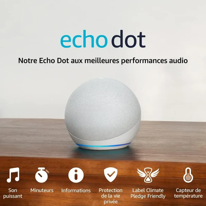 Assistant vocal Amazon Echo Dot 5 Blanc Version 2026