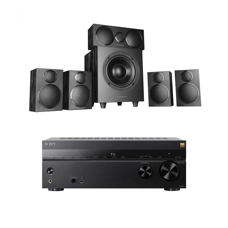 Sony TA-AN1000 7.2 Ch 8K Dolby Atmos AV Amplifier with Wharfedale DX3 HCP 5.1 Black Speaker Package