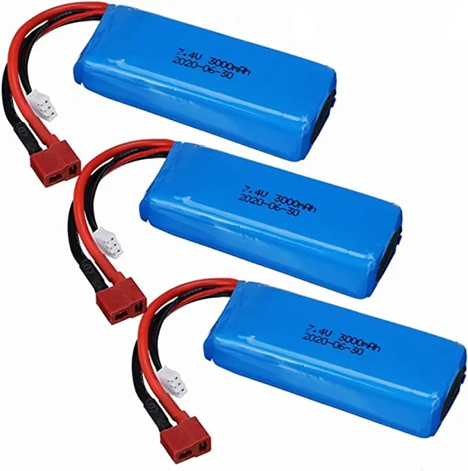 Batterie Lipo 2S pour Wltoys, 7.4V, 3000mAh, voiture rc R/C, pièces de rechange pour camion, 144001, 124018, 124019, 104001, 124016, 124017, 144002, 104009