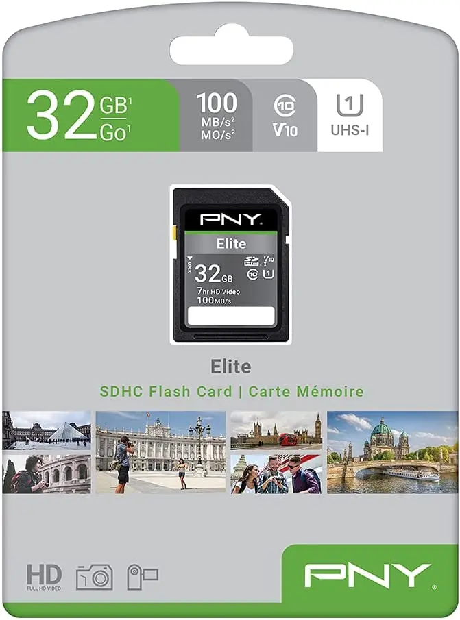 PNY Elite SDHC card 32GB Class 10 UHS-I U1 100MB/s