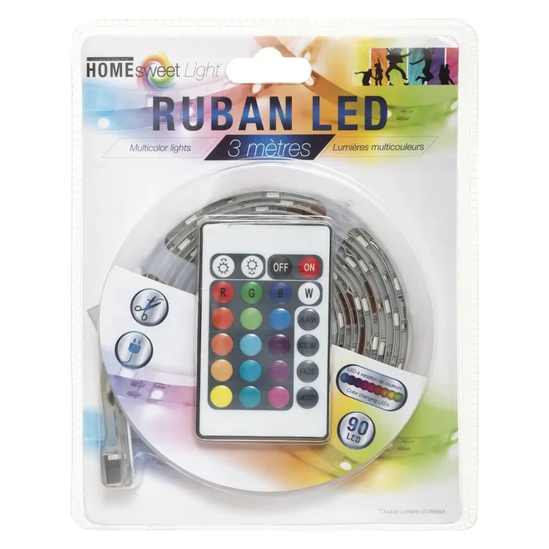 Atmosphera - Ruban LED à Variation de Couleurs 3 Mètres avec Télécommande