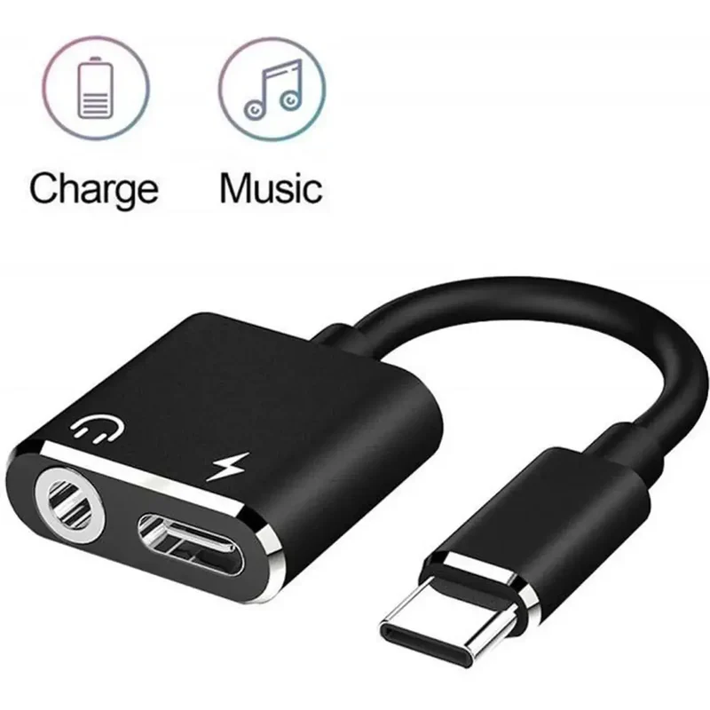 Juce® 2 en 1 Adaptateur USB C Jack Supporte Audio et Recharge