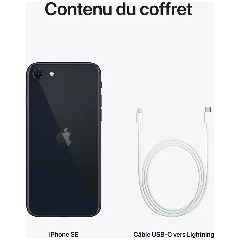 Apple iPhone SE 128 Go Minuit (2022) MMXJ3ZD/A 194253014065