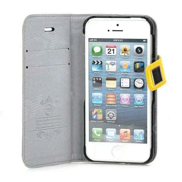 Coque étui housse Iphone 5/5S avec rabat