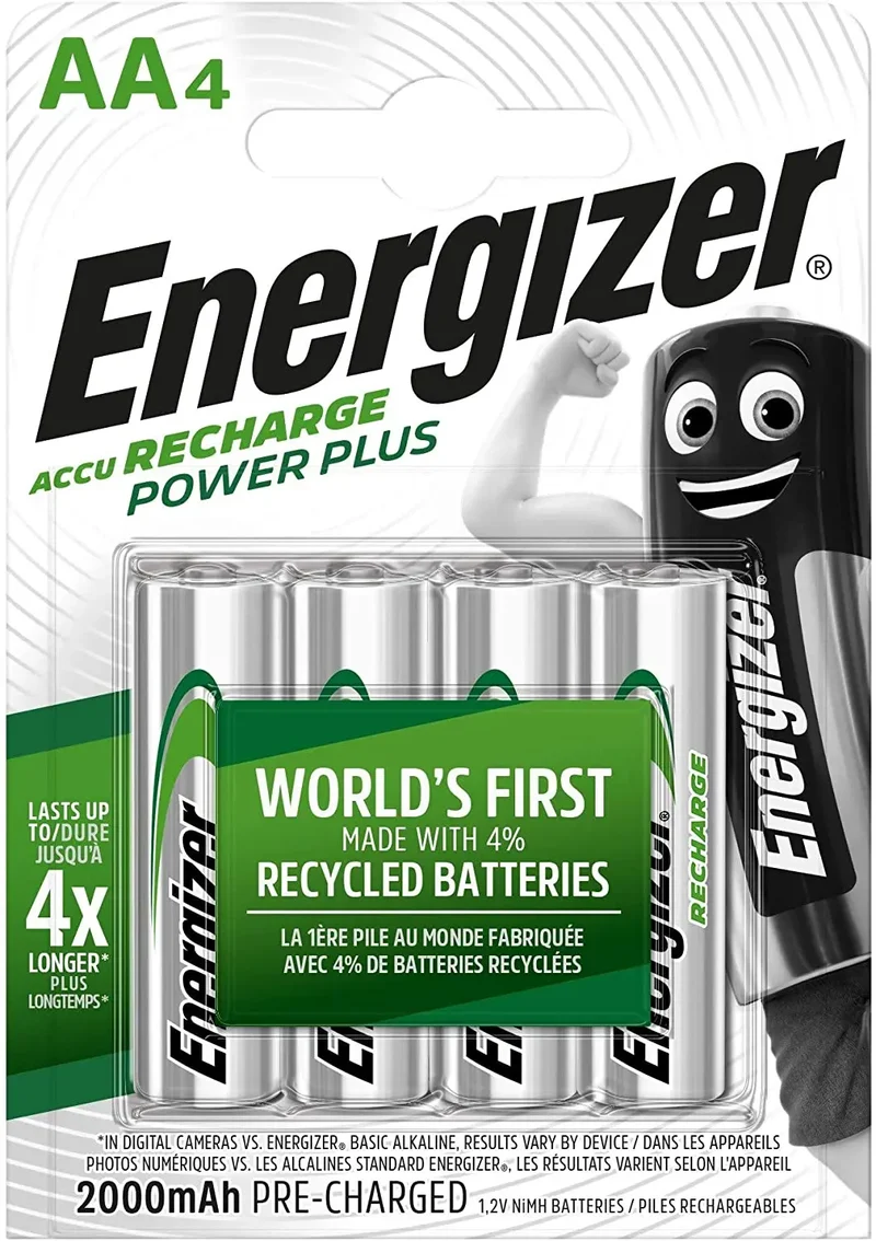 Piles Rechargeables AA Energizer Accu Recharge Extreme 2000mAh — Lot de 4