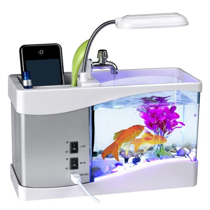 Mini Aquarium Perpetual Calendar Alarm Clock