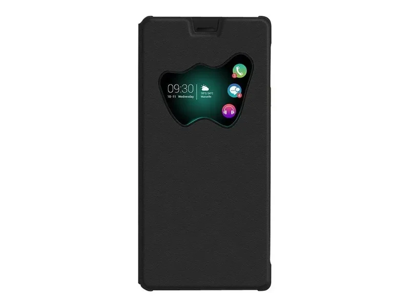 Protection pour téléphone mobile Wiko Folio back cover vision (noir) - Wiko Highway STAR