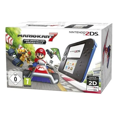 CONSOLE NINTENDO 2DS - NOIRE ET BLEUE + MARIO KART 7