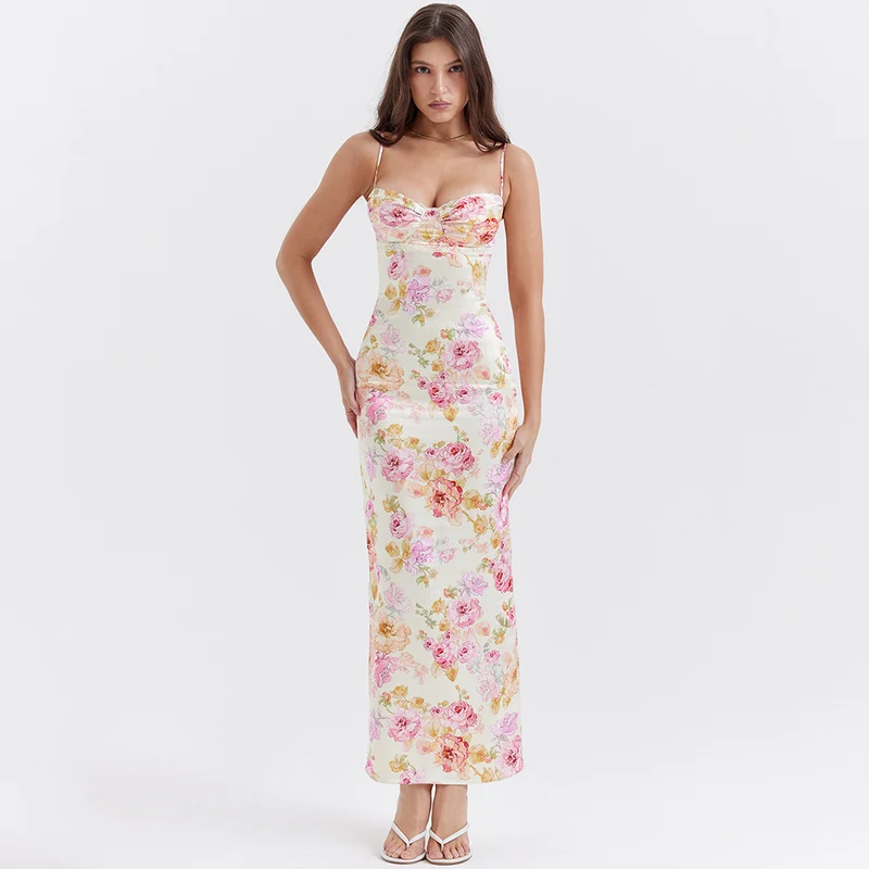The Rosalina Satin Maxi Dress
