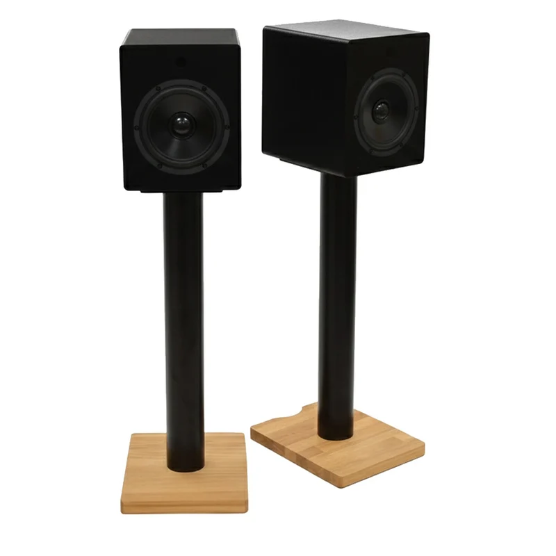 Mitchell Acoustics uStream Two Active Stereo Bookshelf Speakers with uStream Floor Stands Pair - Black