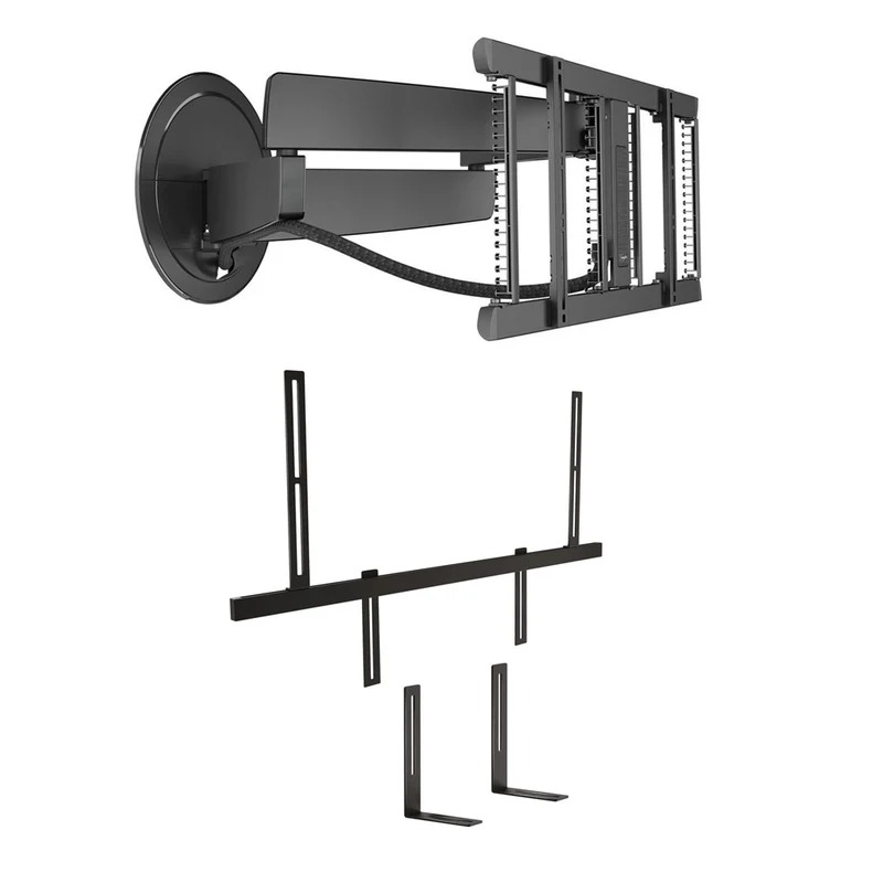 Vogels TVM 7675 (Black) 40 - 77 inch Motorised Cantilever TV Bracket with SOUND 3550 Sound Bar Mount Package