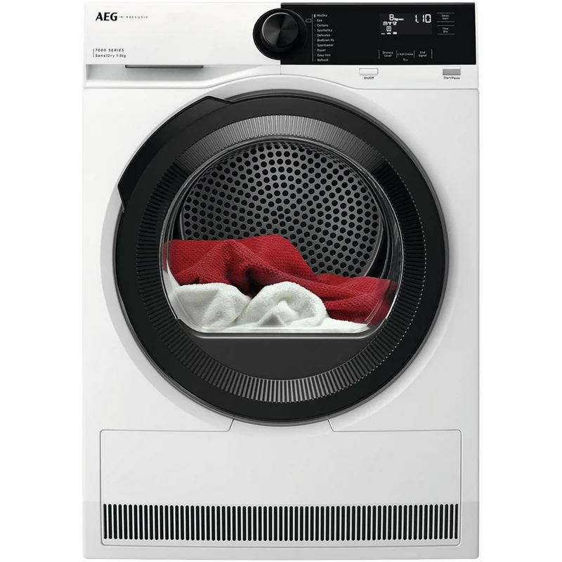 AEG Series 7000 TR728CT4B SensiDry 8kg Freestanding Heat Pump Tumble Dryer White
